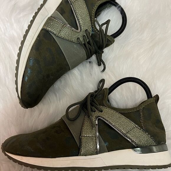 TopModa Green Leopard Print Sneakers Size 7.5 Bin 22 - Picture 12 of 12